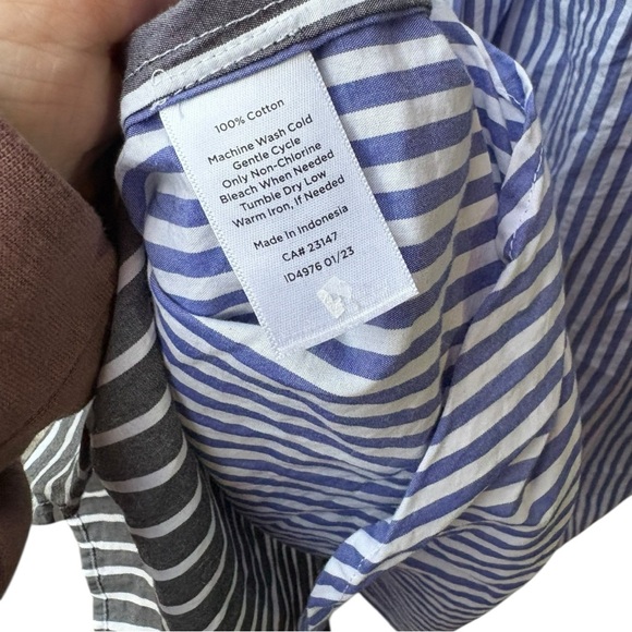 Talbots Boyfriend Shirt - Mixed Sailor Stripe I Size: 3X - Picture 6 of 8